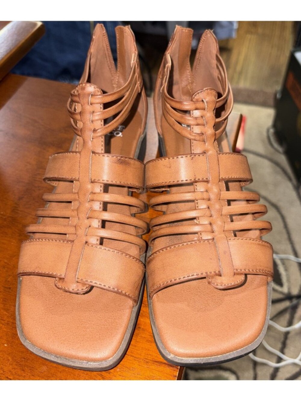 Frye & Co. Sandals Size 6 M Tan Teagan  Zip Gladiator Rope Shoes
